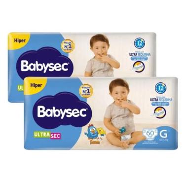 Imagem de Kit 2 Fraldas Babysec Ultrasec Hiper Galinha Pintadinha G com 60 unida