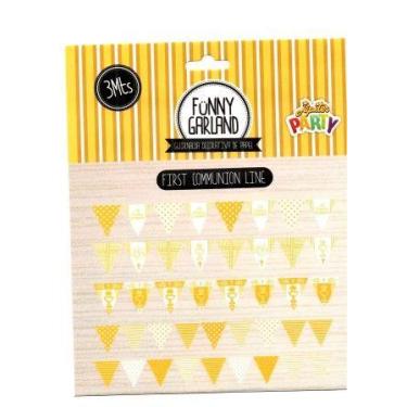 Imagem de Varal Bandeira de Papel Girl Line First Communion Line 3 Metros Amarel