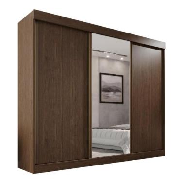 Imagem de Guarda Roupa 100% MDF 3 Portas Correr Com Espelho Fênix - Mais Móveis,