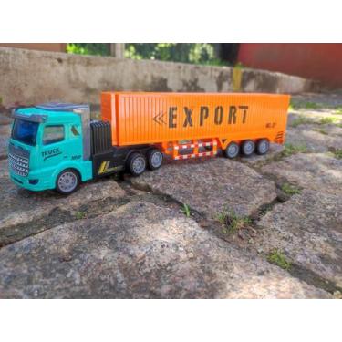 Imagem de Brinquedo Caminhão Carreta Baú Controle Remoto Com Bateria Recarregáve