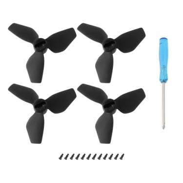 Imagem de Briny River 4 peças de hélices pretas de substituição de liberação rápida com chave de parafusos compatíveis com drone DJI Neo