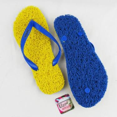 Imagem de Chinelos Apaju , duplo capacho numeração grande., Amarelo, Azul, 45/46