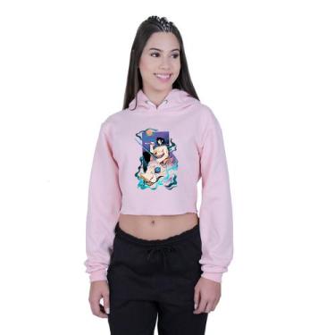 Imagem de Cropped Moletom Feminino Inosuke Hashibira Demon Slayer - Lafre, Rosa,