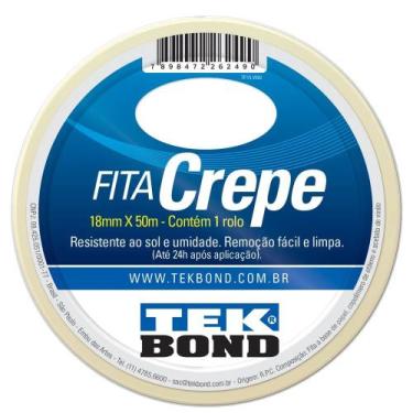 Imagem de Fita Crepe Branca 18mm x 50m - Tekbond