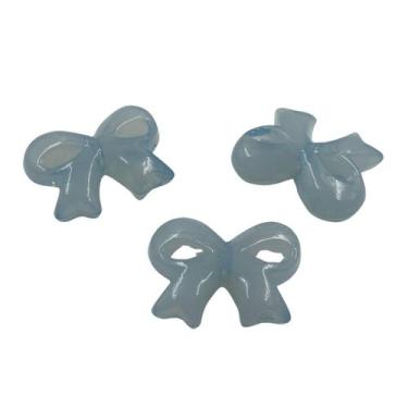 Imagem de Miçanga Laço Azul Claro Leitoso 30x38mm 20pçs Acrílico 150g - Macall