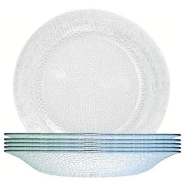 Imagem de 24 Pratos Redondos Fundo 22cm Acqua Refeição Transparente - NADIR FIGU