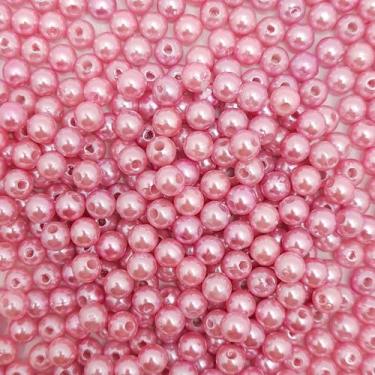 Imagem de Miçanga Passante Pérola Lisa Abs 6mm 100pçs 15g Pulseira Escolha a Cor