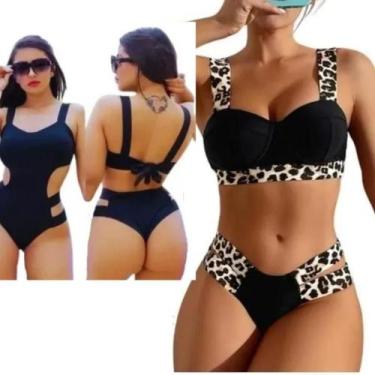 Imagem de Biquini Neon Tiras Grossa+ Maiô Com Bojo Neon Lançamen Verão - Biquini