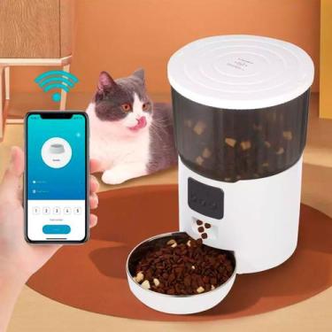 Imagem de Comedouro Pet Robotizado Alimentador Inteligente 4L APP Wifi Alto Fala