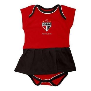 Imagem de Body Bebe Menina Sao Paulo Vestido Recem Nascido Oficial - Vermelho - 