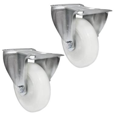 Imagem de Rodízio Fixo Carrinho Industrial Nylon Flr 514 Nnnc 250kg - 2 Unidades