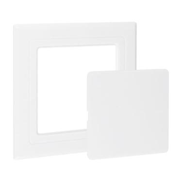 Imagem de UFURMATE Painéis de acesso autoadesivos, tampa de furo de parede montada em superfície de 10 x 10 cm, porta de inspeção para encanamento, cabos elétricos e fiação (branco)
