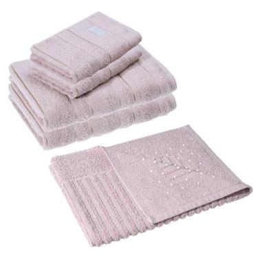 Imagem de Jogo 5 Toalha Banhão Rosto Piso 500g Absorven Grossa Flo Vr (ROSA CLARO Rose)