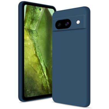 Imagem de Btstring Capa para Google Pixel 8A, capa de silicone com proteção melhorada para a câmara, capa fina à prova de impactos, forro de microfibra suave anti-riscos, azul