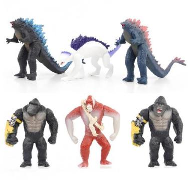 Imagem de Conjunto De Figuras De Ação Godzilla VS King Kong 6 Peças Com Juntas M