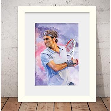 Imagem de Quadro Roger Federer Tenista 56x46cm Vidro + Paspatur B0928