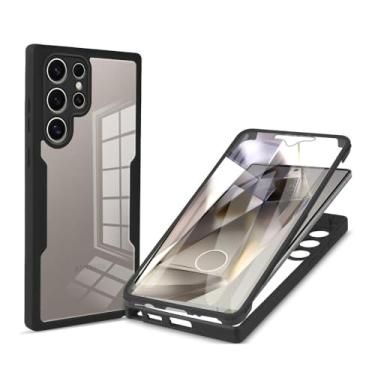 Imagem de Capas de corpo inteiro de 360° com duas camadas para Samsung Galaxy S23 S24 Ultra S21 FE S22 Plus S23 FE A55 A35 A25 A15 A04S Capa dupla face, preta, para S23 (6,1 polegadas)