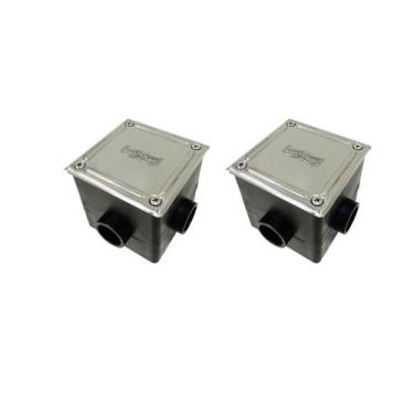 Imagem de 2 Caixa De Passagem Com Tampa Inox Sodramar