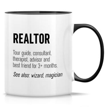 Imagem de Retreez Caneca engraçada de corretor de imóveis - Caneca de definição de corretor de imóveis - 325 ml xícara de café ou chá de cerâmica - Presente hilário para agentes imobiliários, corretores