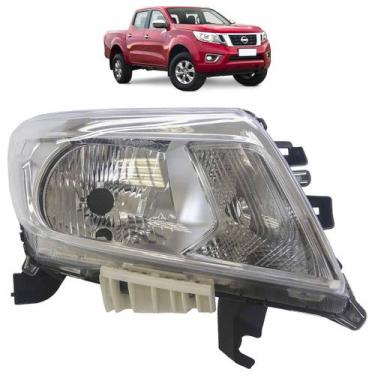 Imagem de Farol Dianteiro Frontier 2017 2018 2019 2020 2021 Máscara Cromada Lent