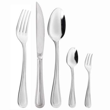 Imagem de Faqueiro Pérola 30 Peças com Faca para Churrasco em Aço Inox com Gift Box - Wolff