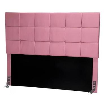 Imagem de Cabeceira Casal 140 Cm Estofada Mali Em Suede Com Frame Rosa - Black H