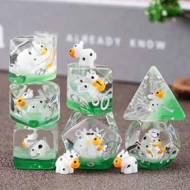 Imagem de Polyhedral D&D Dice Cow Dice,Resin Cow DND Dice Set for Dungeons and Dragons MTG RPG Board Games