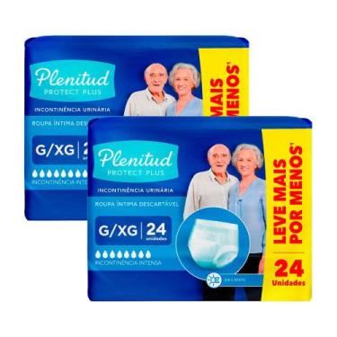 Imagem de Kit 2 Roupa Íntima Plenitud Protect Plus Unissex Tamanho G/XG 24 Unida