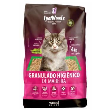 Imagem de Granulado Higiênico de Madeira para Gatos Ipet Woods 4Kg