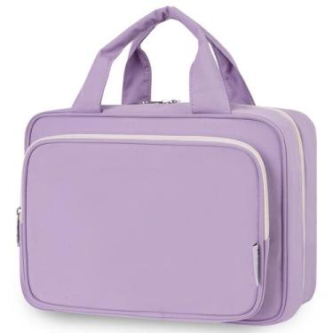 Imagem de Bolsa de higiene de viagem Narwey Large Hanging Makeup Purple
