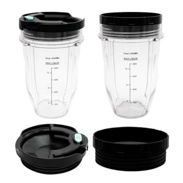Imagem de 2 pacotes de peças de reposição de 510 g com tampa, compatível com Nutri Ninja BN400, BN400C, BN401, BN401C, CL401A, CL405CO, CO351B, SS100, SS101, SS101C, SS101TGT, SS150, SS151, SS300, SS300C, SS351