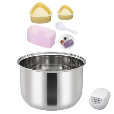 Imagem de UWSTE Panela de arroz de substituição para panela interna de 5,5 xícaras para panela interna Tiger JBV-A10U, tigela interna durável de aço inoxidável 304, aquecimento uniforme para arroz perfeito