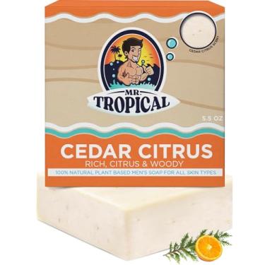 Imagem de Mr. Tropical Sabonete masculino Cedar Citrus – Sabonete natural feito com ingredientes orgânicos e óleos essenciais, sabonete em barra hidratante e nutritivo, feito à mão na República Dominicana, 156