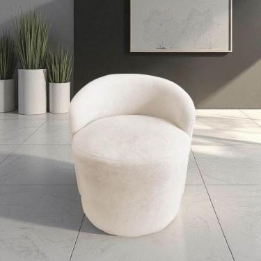 Imagem de Poltrona Decorativa Yara Orgânica Veludo Marfim - Mansão Decor