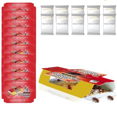 Imagem de Armadilhas de cola adesiva para baratas com isca natural – Adesivo extra forte para baratas e outros insetos, eficaz em ambientes internos e externos