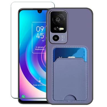 Imagem de Covthch TCL 40 T T608DL Capa compatível com TCL 40XL capa de telefone com protetor de tela TCL 40 XL T608M capa de telefone TCL 40T [capa carteira com suporte de cartão de crédito borracha de silicone