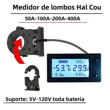 Imagem de Voltímetro Digital Bluetooth 12V 24V 36V 48V 60V, Monitor De Potência,