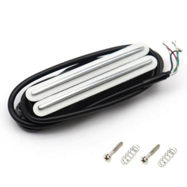 Imagem de Captador Humbucker Dual Hot Rail de alta saída, bobina única, captador Humbucker para guitarra elétrica estilo Fender Strat (branco)