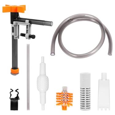 Imagem de KTZCTPCA Kit de troca de água de aquário, limpador de tanque de peixes de sifão, limpador de cascalho a vácuo de aquário manual, bomba de vácuo de sifão de tanque de peixes para lavagem e manutenção