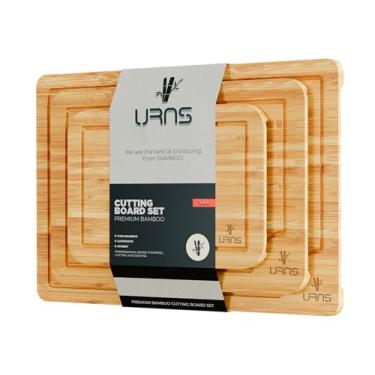 Imagem de Tábua de cortar – tábua de corte de madeira – conjunto de tábua de corte de bambu para legumes de cozinha, pão, queijo, frutas – tábuas resistentes e bloco de açougueiro