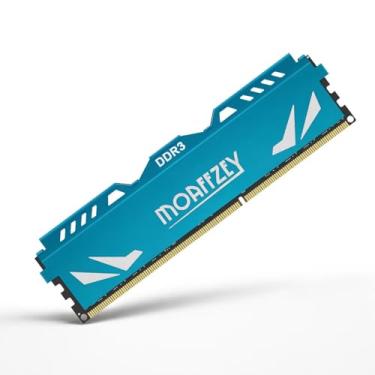 Imagem de Moaffzey 4GB DDR3 RAM 1600MHz (PC3-12800) CL11 Memória de computador desktop, 240 pinos 1,5V 2Rx8 Dual Rank Non-ECC Unbuffered PC computador RAM Stick Upgrade - Azul