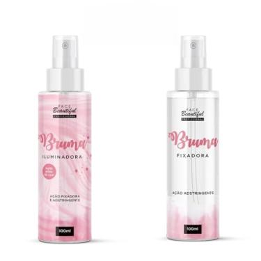 Imagem de Kit 02 Bruma Fixadora e Iluminadora Pele Longa Duração Face Beautiful 100ml