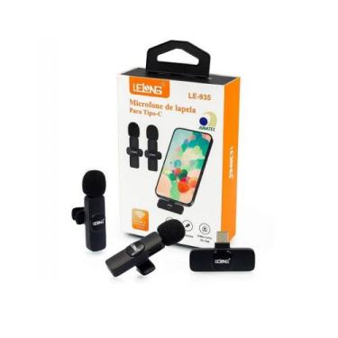 Imagem de Microfones Lapela Duplo Sem Fio Lelong LE-935 Compatível com Android T