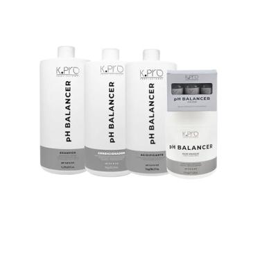 Imagem de Kit Shampoo e Condicionador 1000ml + Acidificante 1000ml + Hair Masque 500g + Ampola Ph 15 ml Ph Balancer- Kpro