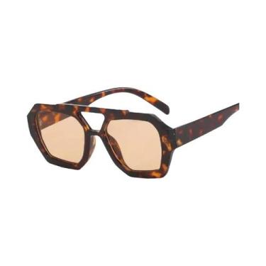 Imagem de Óculos de Sol Retrô com Armação Irregular Dupla - Estilo Europeu e Ame