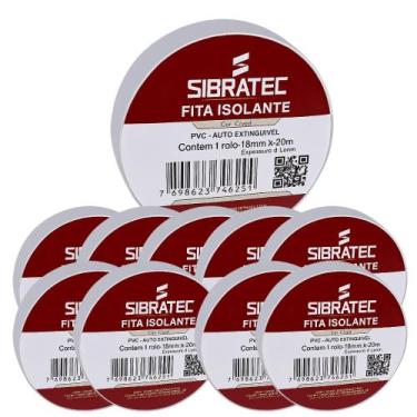 Imagem de Kit 10 fita isolante cinza 19mm x 20mt sibratec