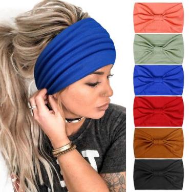 Imagem de Bandanas Tobeffect African Boho Wide Hairband para mulheres