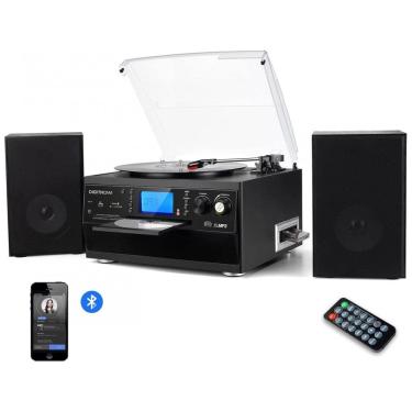 Imagem de Toca-discos Bluetooth DIGITNOW com Alto-falante Estéreo, Conversor de Vinil LP para MP3 com CD, Cassete, Rádio, Auxiliar e Codificação