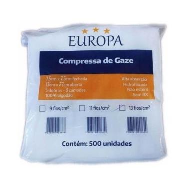 Imagem de Europa Compressa Gaze 13 Fios 7.5X7.5 C/500
