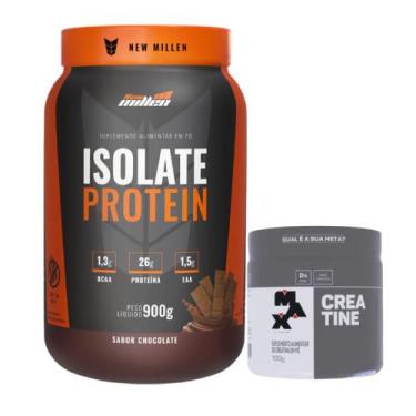 Imagem de Isolate Protein Pote 900g - New Millen + Creatina 100g - Max Titanium,